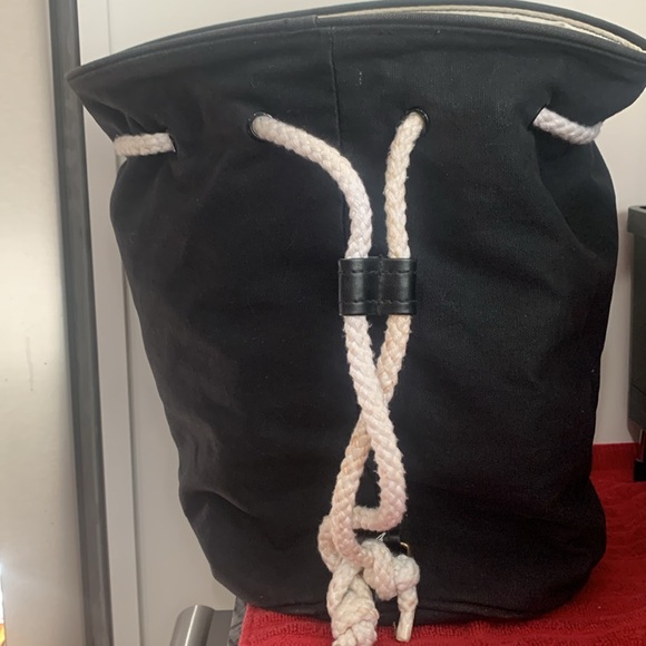 Black Chanel Soleil Canvas Drawstring Bucket Shoulder Bag - Picture 3 of 7